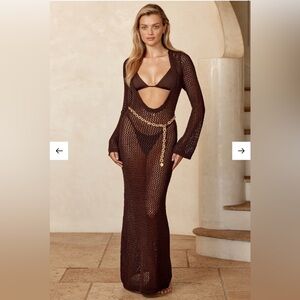 Monday Swimwear COZUMEL DRESS - ESPRESSO PETIT CROCHET Size P